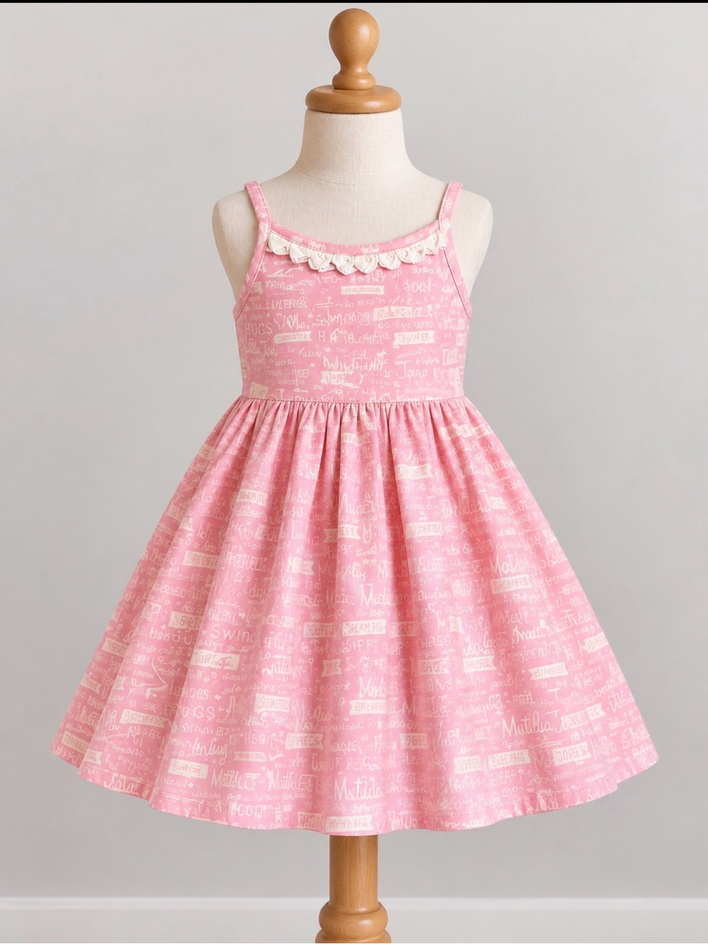 Matilda Jane Pink Printed Sundress with Lace Accent